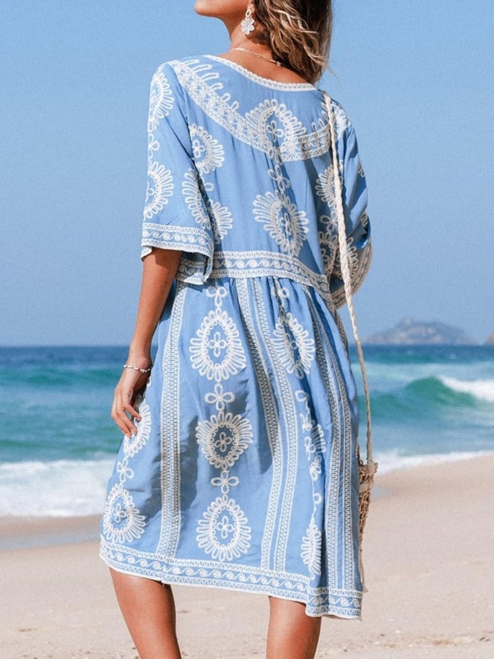 Beautiful Blue Embroidered Dress